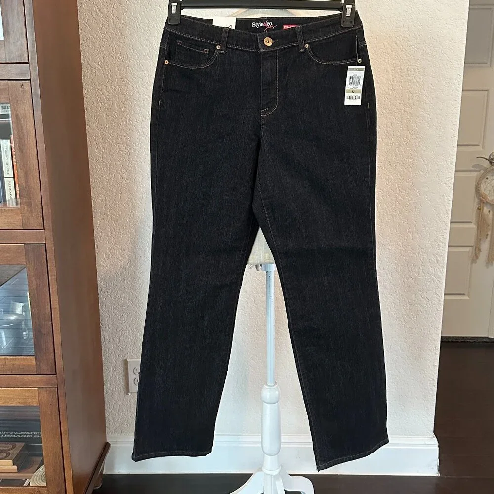 STYLE & CO Straight Up Cool Blue Jeans - 12 - Picture 3 of 7